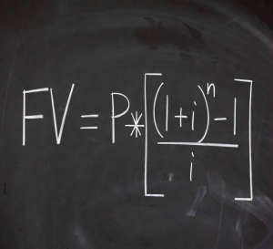 future value formula on black board